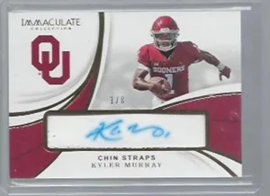 1/1 Kyler Murray 2019 Immaculate Chinstrap On Card Patch Auto Rc #d 1/8 Jsy #1 ! - NFL Autographed Football Cards