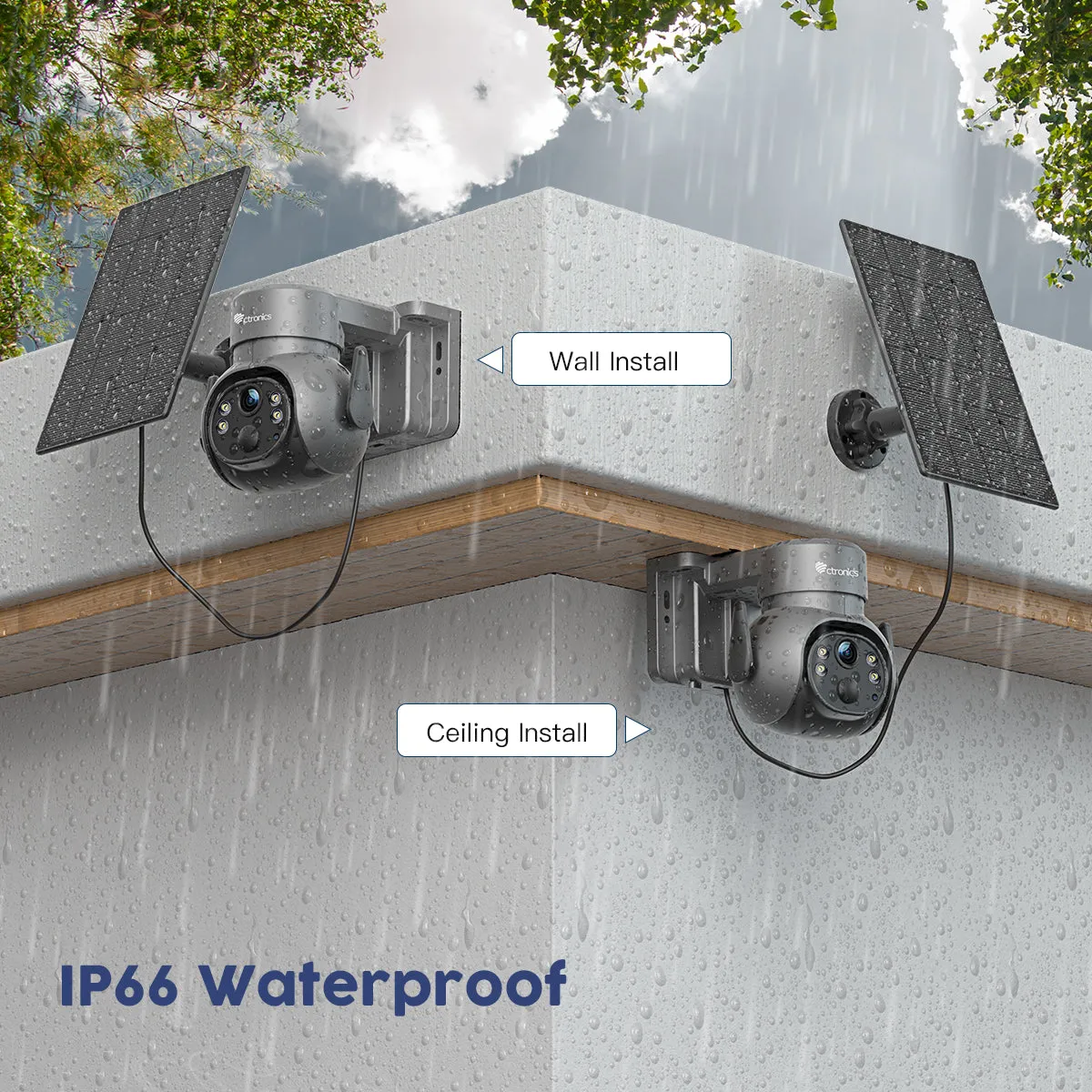2.5K 4MP Wireless Outdoor WiFi Surveillance Camera with 5000 mAh Battery and Solar Panel