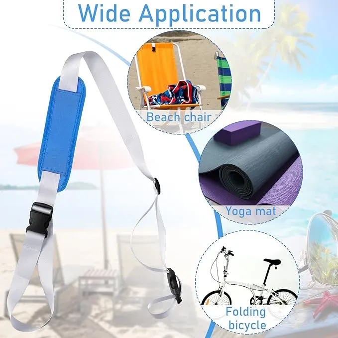 3 Pack Carry Strap for Beach Chair Folding Chair Adjustable Beach Chair Carry Strap Replacement Universal Folding Chair Carry Strap for Beaches Camping Picnics (Black, Gray and White, Gray and Blue)