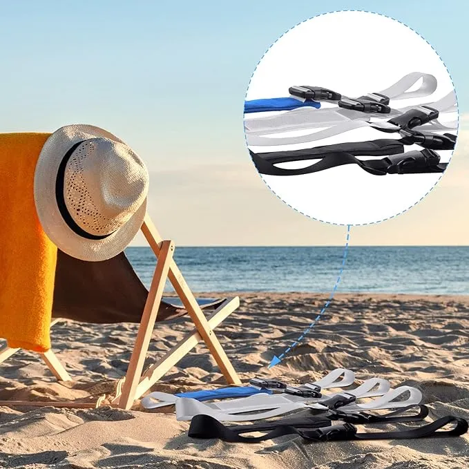 3 Pack Carry Strap for Beach Chair Folding Chair Adjustable Beach Chair Carry Strap Replacement Universal Folding Chair Carry Strap for Beaches Camping Picnics (Black, Gray and White, Gray and Blue)