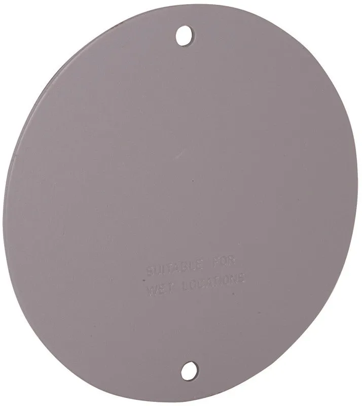 4in Gry Rnd Blank Cover Plate