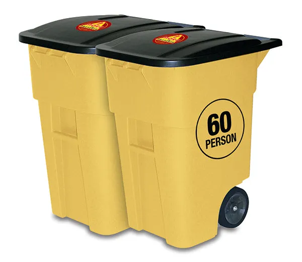 60 Person Survival Kit in Rolling Bin