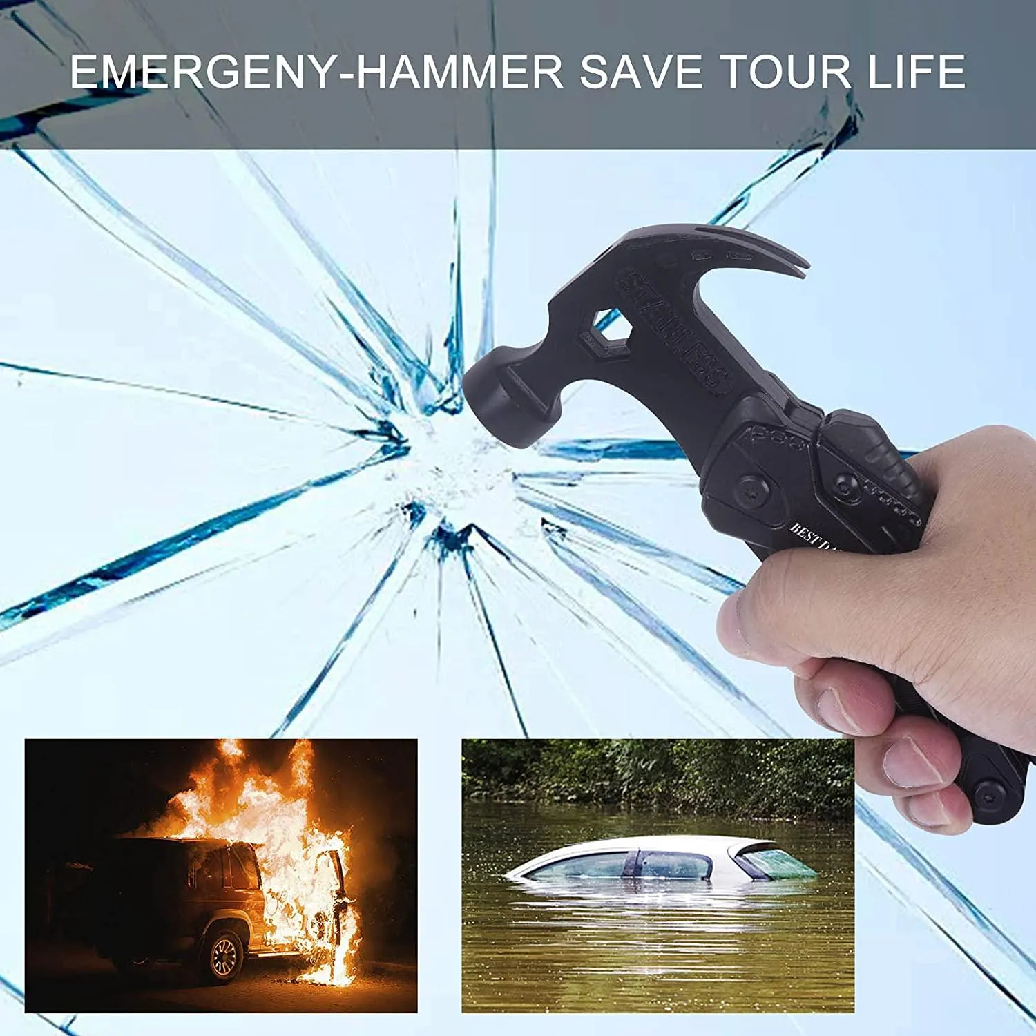 All in One Survival Tools Hammer Multitool,Gift Ideas for Men Father Him