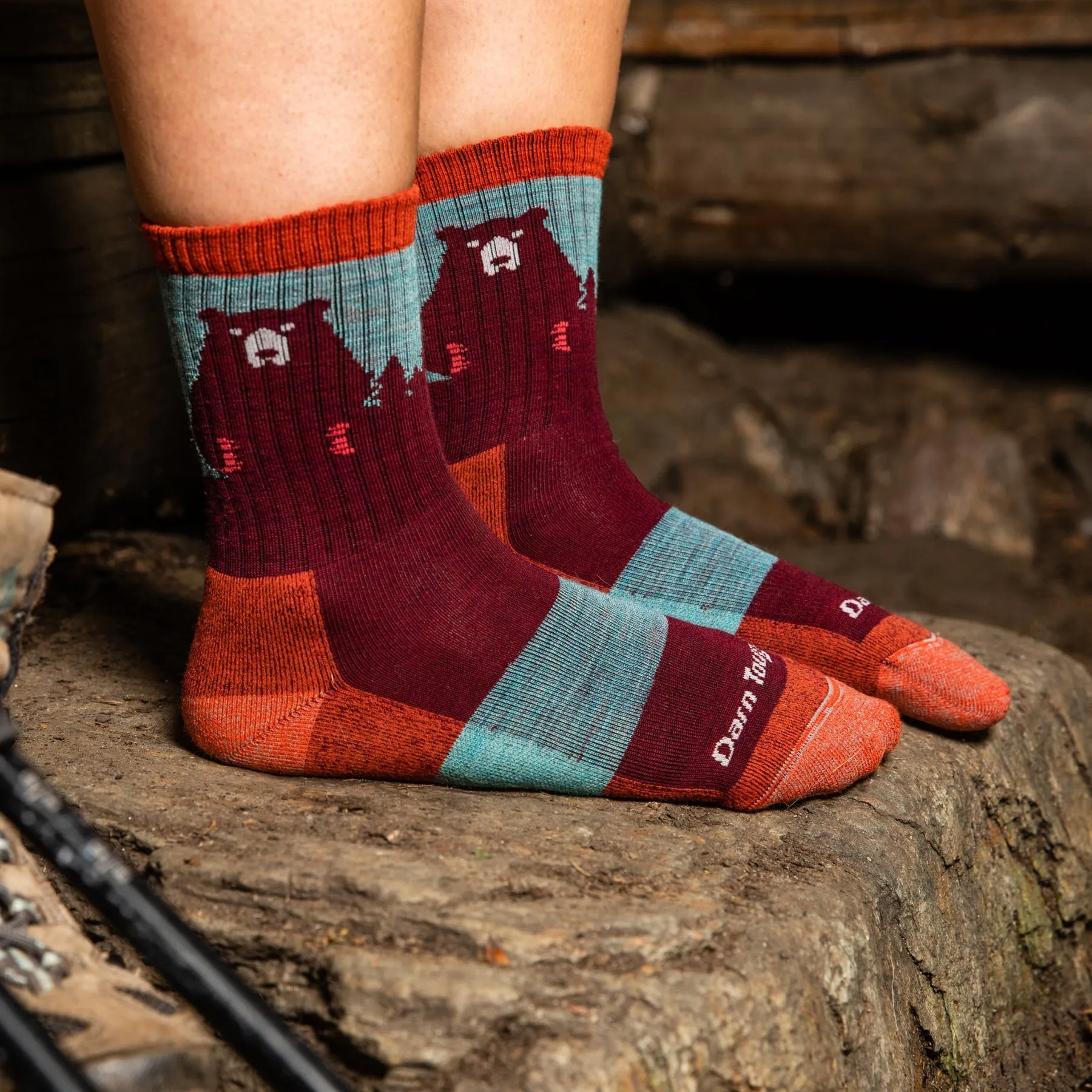 Bear Town Micro Crew Lightweight Hiking Sock (Women's) - D1970W