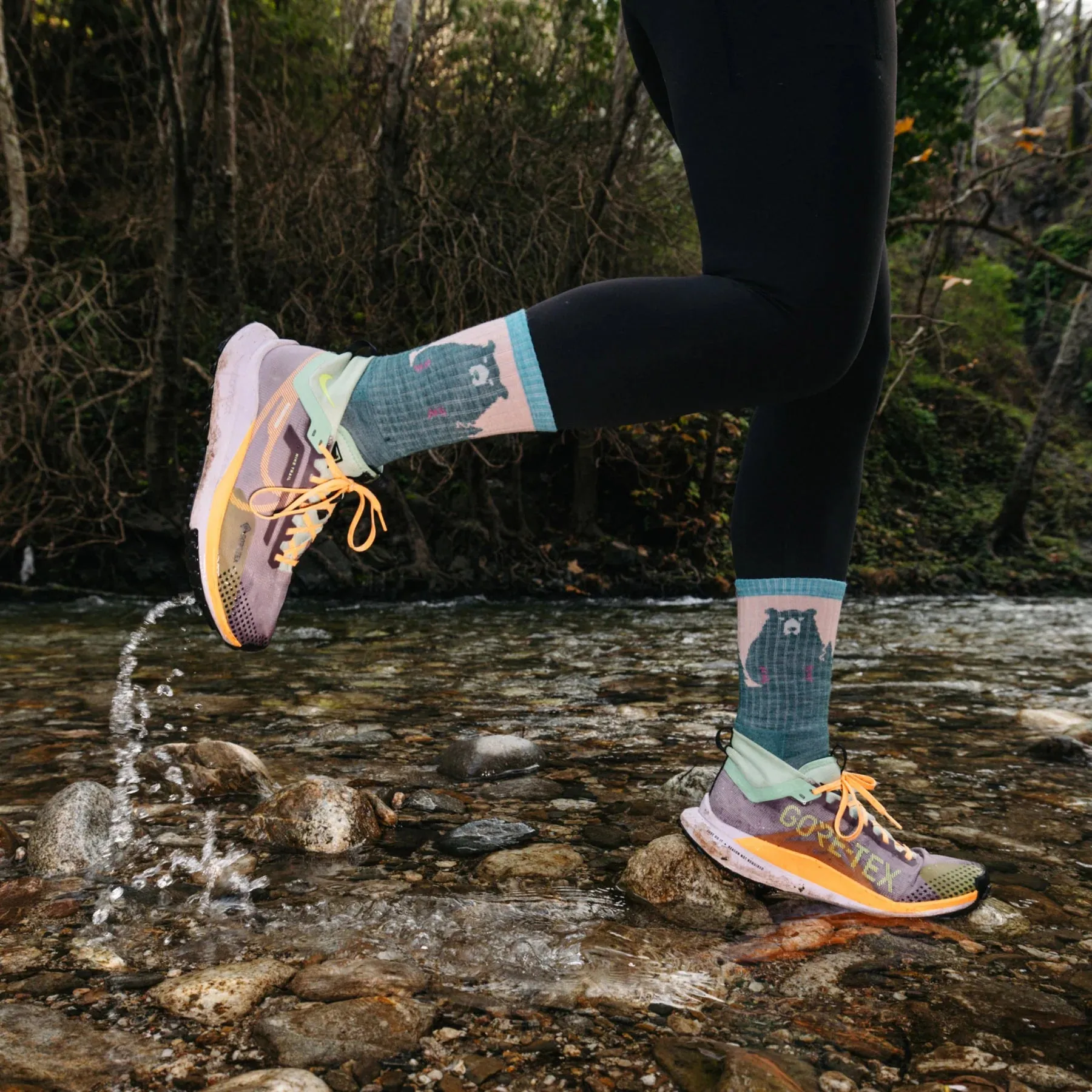 Bear Town Micro Crew Lightweight Hiking Sock (Women's) - D1970W