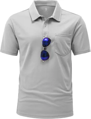 BGOWATU Men's Polo Shirts Short Sleeve Collared Golf Shirts Quick Dry Tennis Shirt Outdoor Sports Causal Shirts