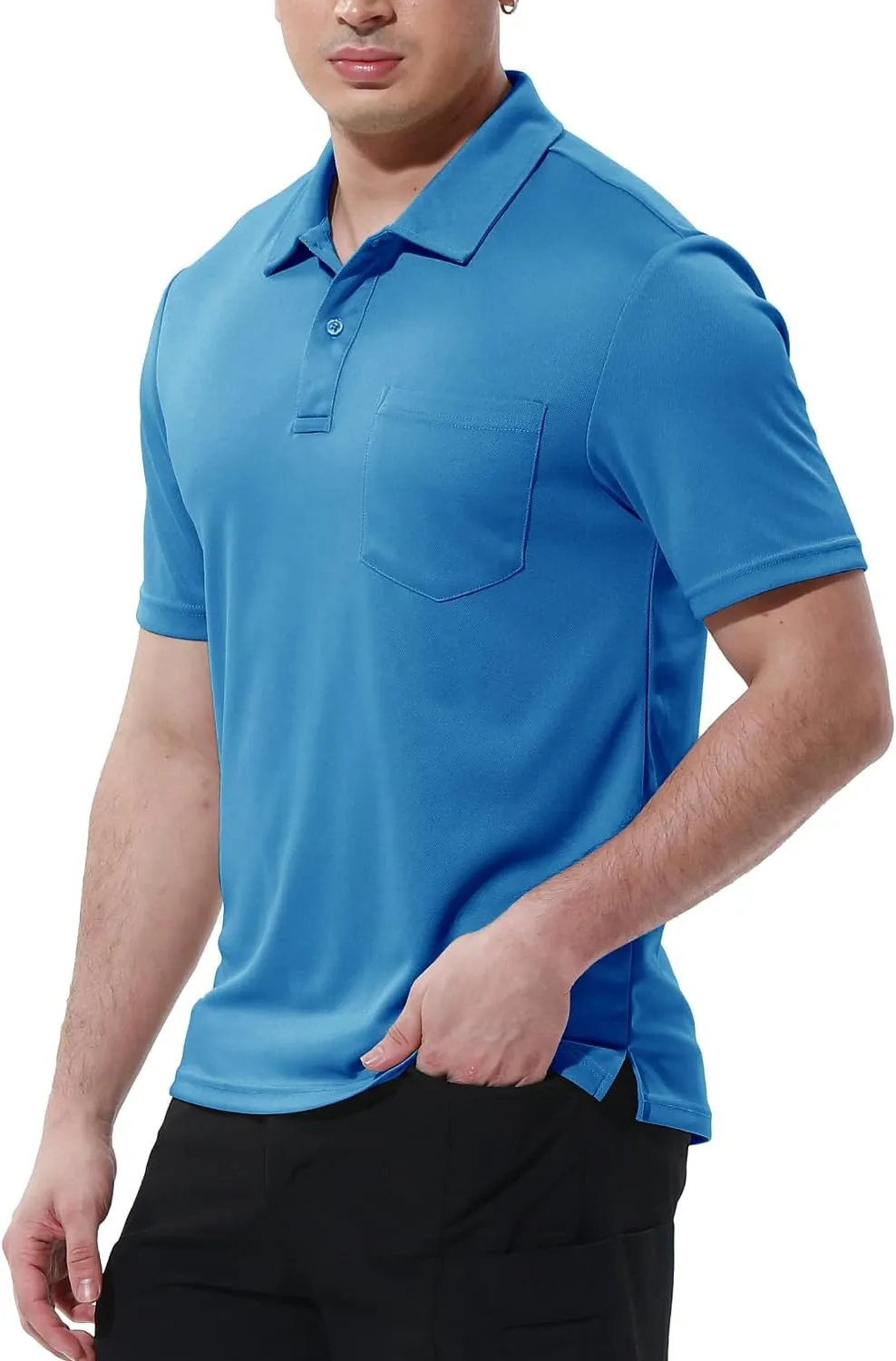 BGOWATU Men's Polo Shirts Short Sleeve Collared Golf Shirts Quick Dry Tennis Shirt Outdoor Sports Causal Shirts