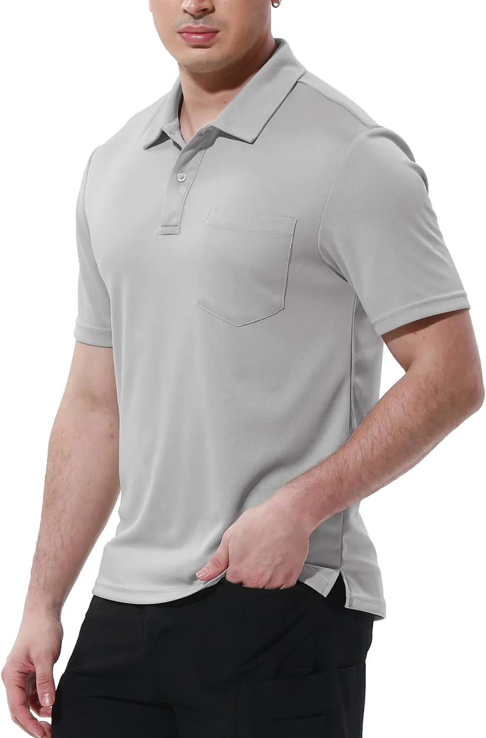 BGOWATU Men's Polo Shirts Short Sleeve Collared Golf Shirts Quick Dry Tennis Shirt Outdoor Sports Causal Shirts