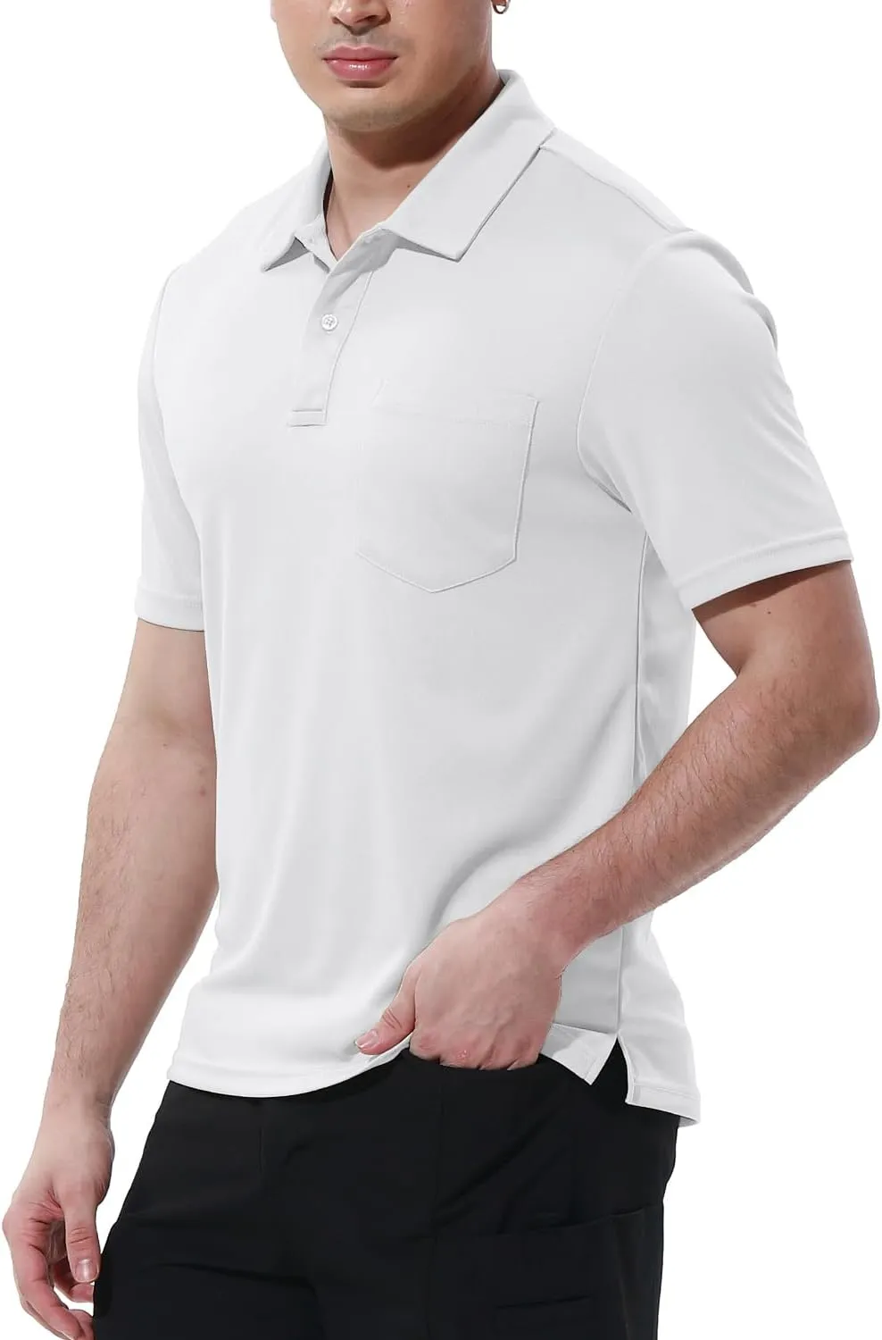 BGOWATU Men's Polo Shirts Short Sleeve Collared Golf Shirts Quick Dry Tennis Shirt Outdoor Sports Causal Shirts