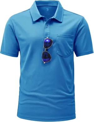 BGOWATU Men's Polo Shirts Short Sleeve Collared Golf Shirts Quick Dry Tennis Shirt Outdoor Sports Causal Shirts