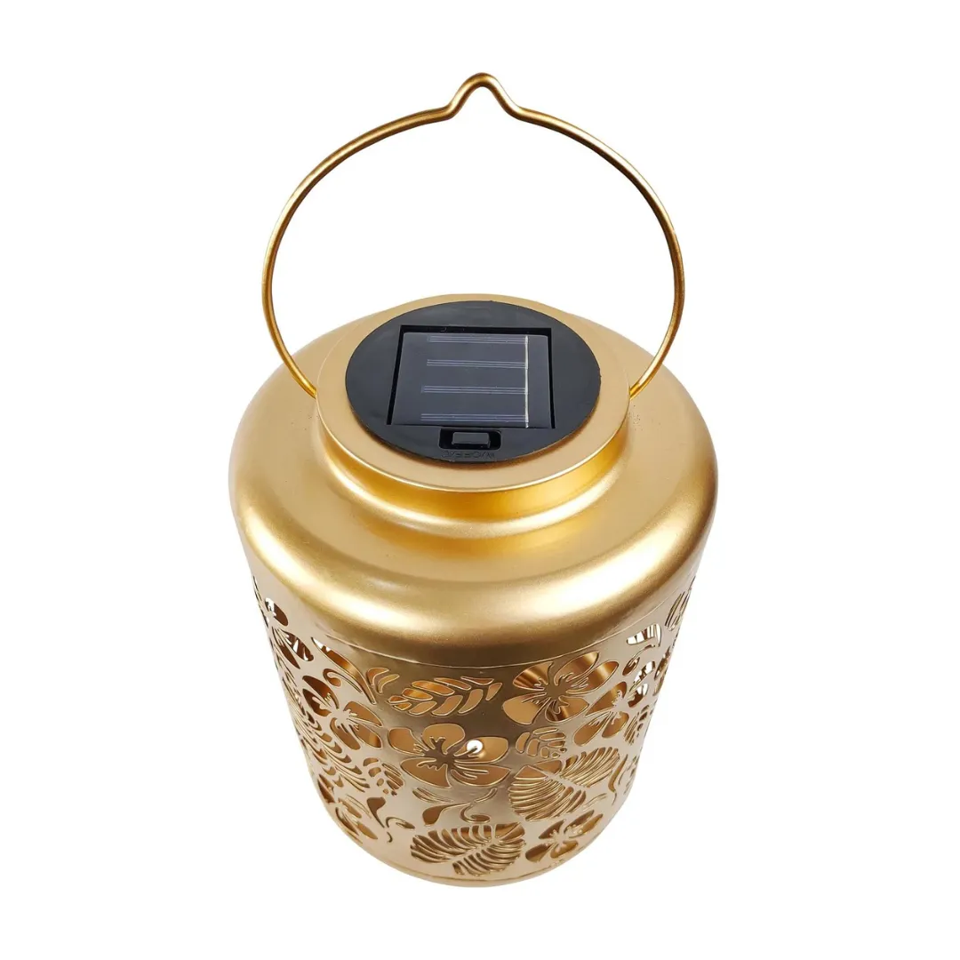 Bliss 12" Tall Decorative Solar LED Lantern Lights - Tropical Flower