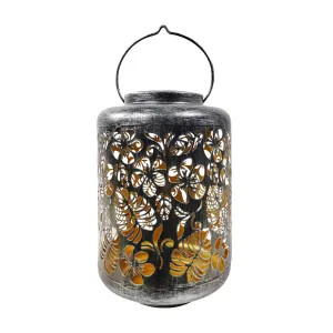 Bliss 12" Tall Decorative Solar LED Lantern Lights - Tropical Flower