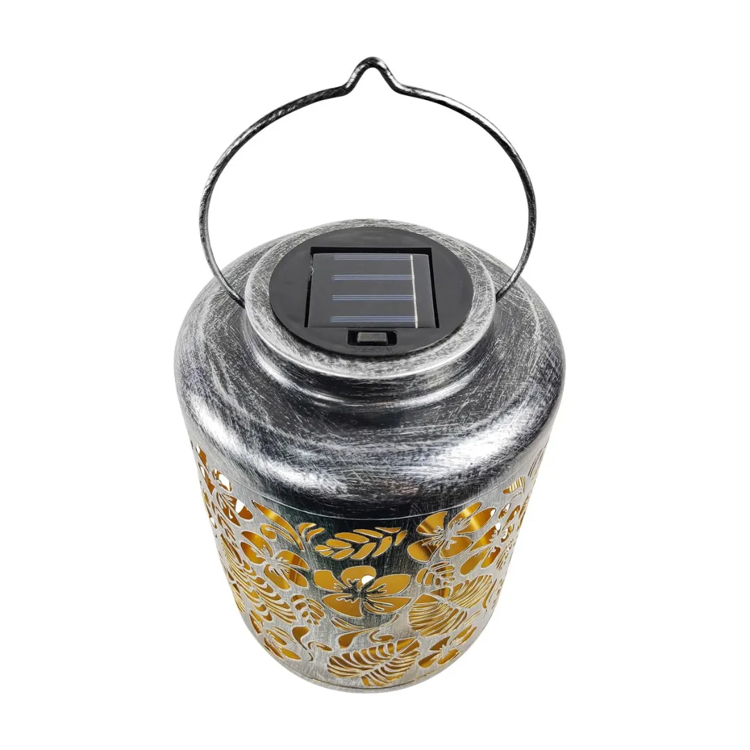 Bliss 12" Tall Decorative Solar LED Lantern Lights - Tropical Flower