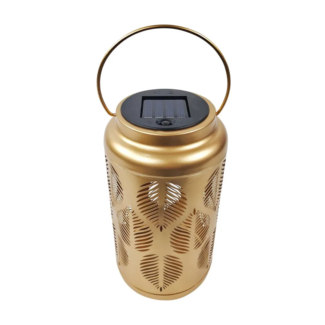 Bliss 9" Tall Decorative Solar LED Lantern Lights 2-Pack - Tropical Leaf