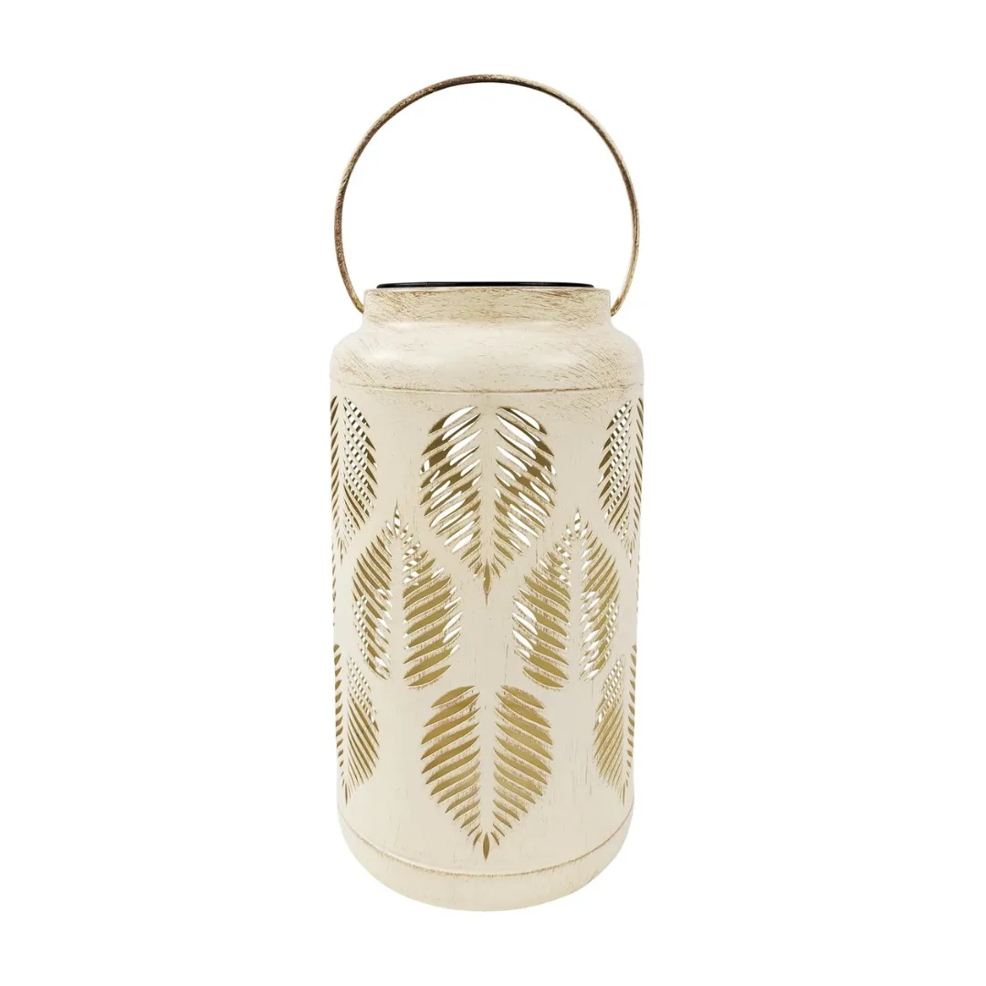 Bliss 9" Tall Decorative Solar LED Lantern Lights 2-Pack - Tropical Leaf