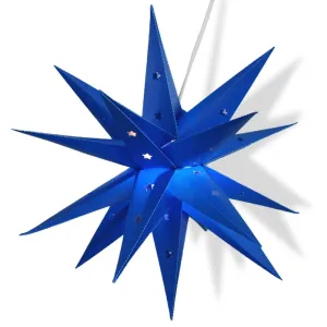 BLOWOUT LANTERN   CORD   BULB | 18" Dark Blue Moravian Weatherproof Star Lantern Light Lamp, Hanging Decoration