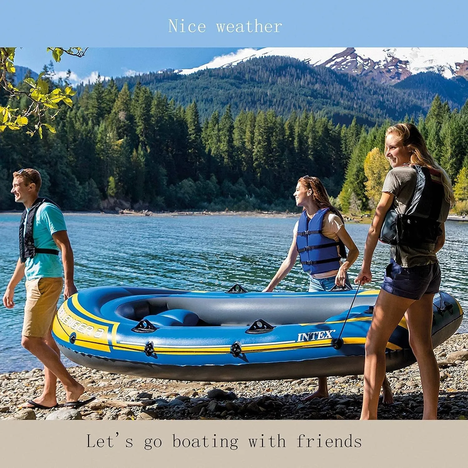 Blue Inflatable Boat Set - 1,2,3 Person Fishing Boat, (with Paddles, Pump), Lake, Pool Rafts(Color:295 * 137 * 43cm)