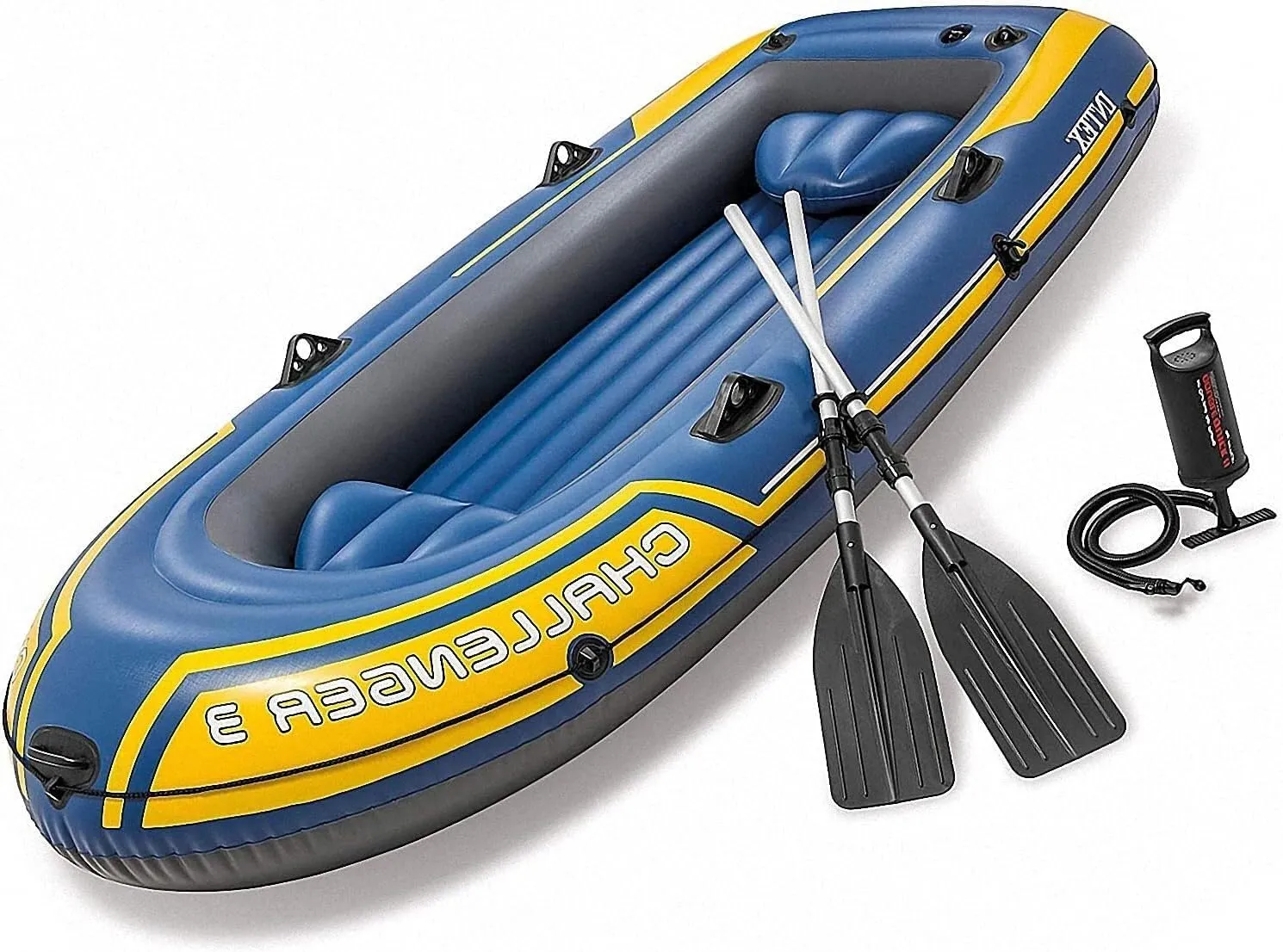 Blue Inflatable Boat Set - 1,2,3 Person Fishing Boat, (with Paddles, Pump), Lake, Pool Rafts(Color:295 * 137 * 43cm)