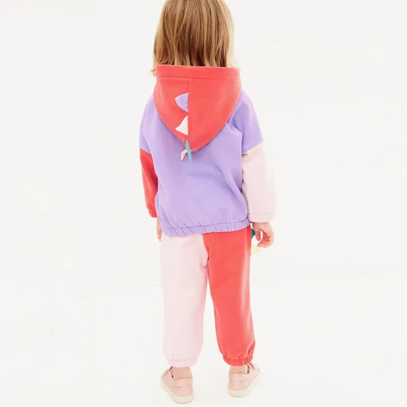 Cartoon Design Hoodies and Soft Pants Warm Outfits for Kids