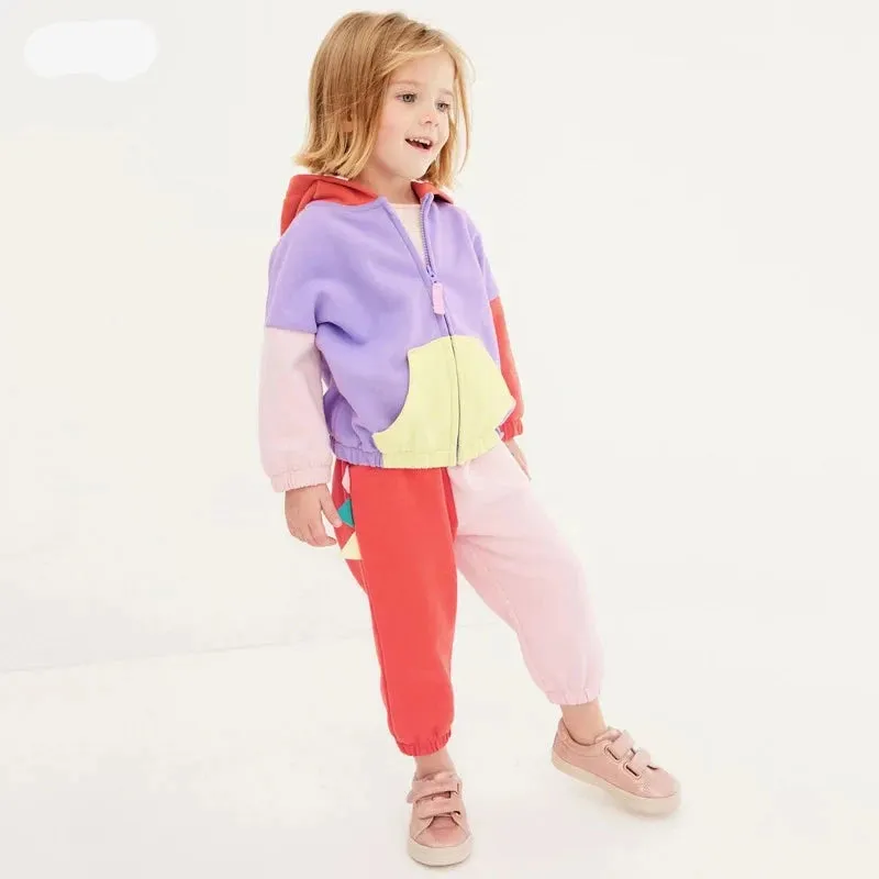 Cartoon Design Hoodies and Soft Pants Warm Outfits for Kids