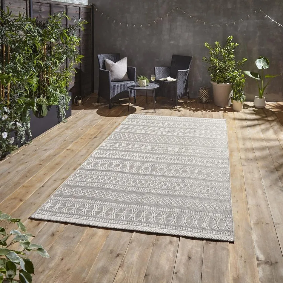 Coast 9421 Moroccan Durable Stain-Resistant Weatherproof Flatweave In-Outdoor Beige Rug