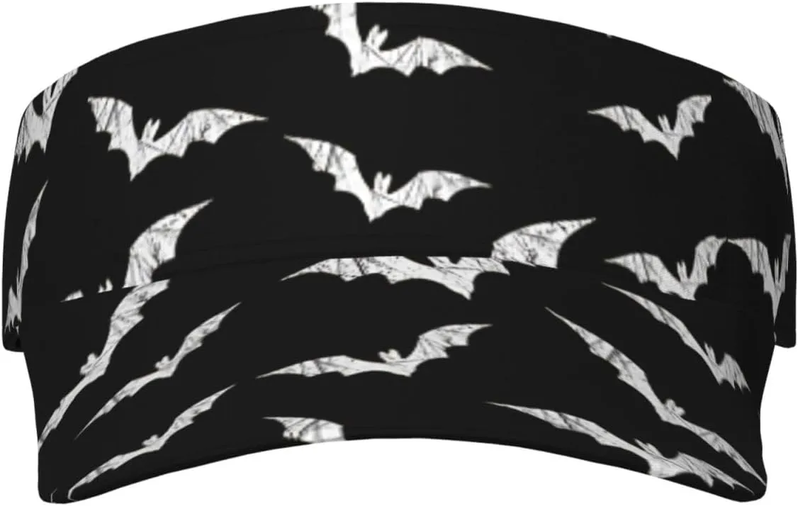 Cute Halloween Bat Pumpkin Hats Women Men Wide Brim Adjustable Fit Visor