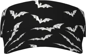 Cute Halloween Bat Pumpkin Hats Women Men Wide Brim Adjustable Fit Visor