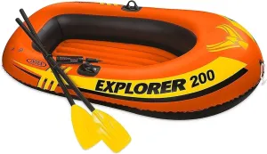 Double Inflatable Boat Set (for Adults) with Paddles, Pump, Lake, Pool Water Raft for Water Sports