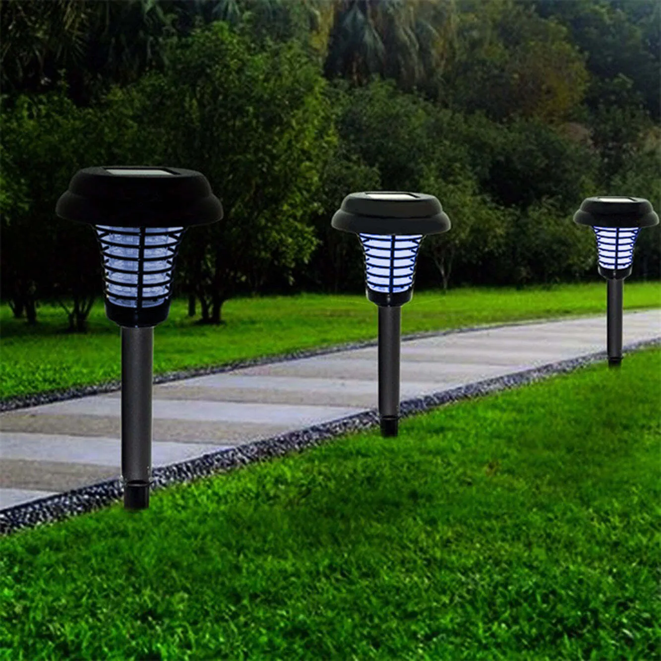 Energy Saving Wireless Solar-Powered Mosquito Killer Lamp - Black