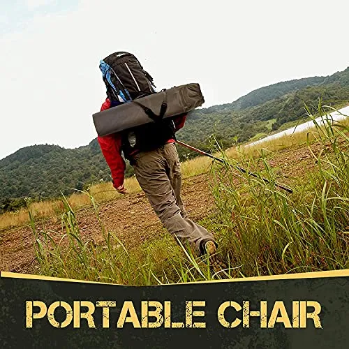 EVER ADVANCED Folding Camping Chair with Cup Holder Quad
