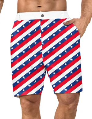Flamingo Mens Golf Shorts 7 inch Inseam Golf Shorts for Men Shorts with Zipper Pockets Dress Shorts