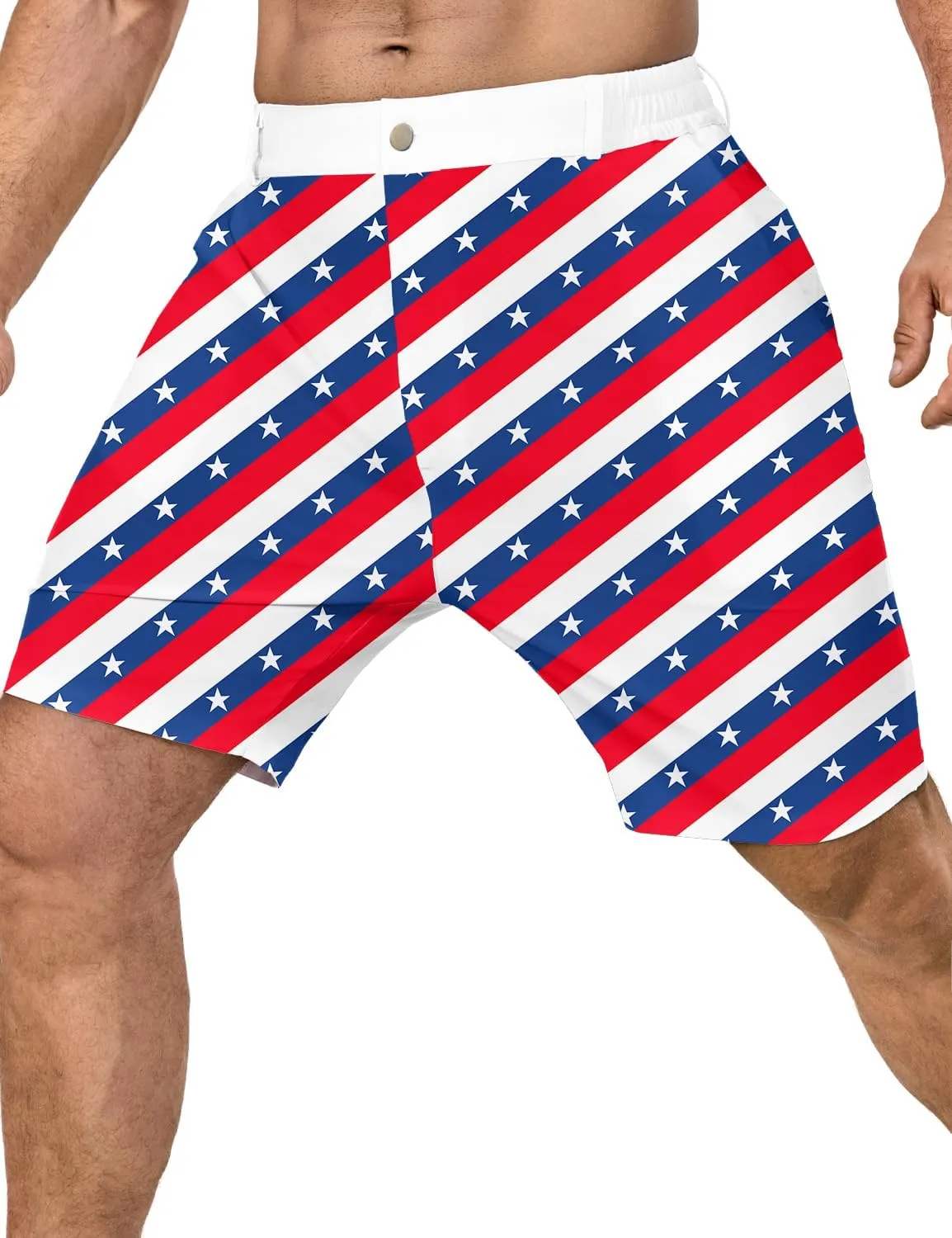 Flamingo Mens Golf Shorts 7 inch Inseam Golf Shorts for Men Shorts with Zipper Pockets Dress Shorts