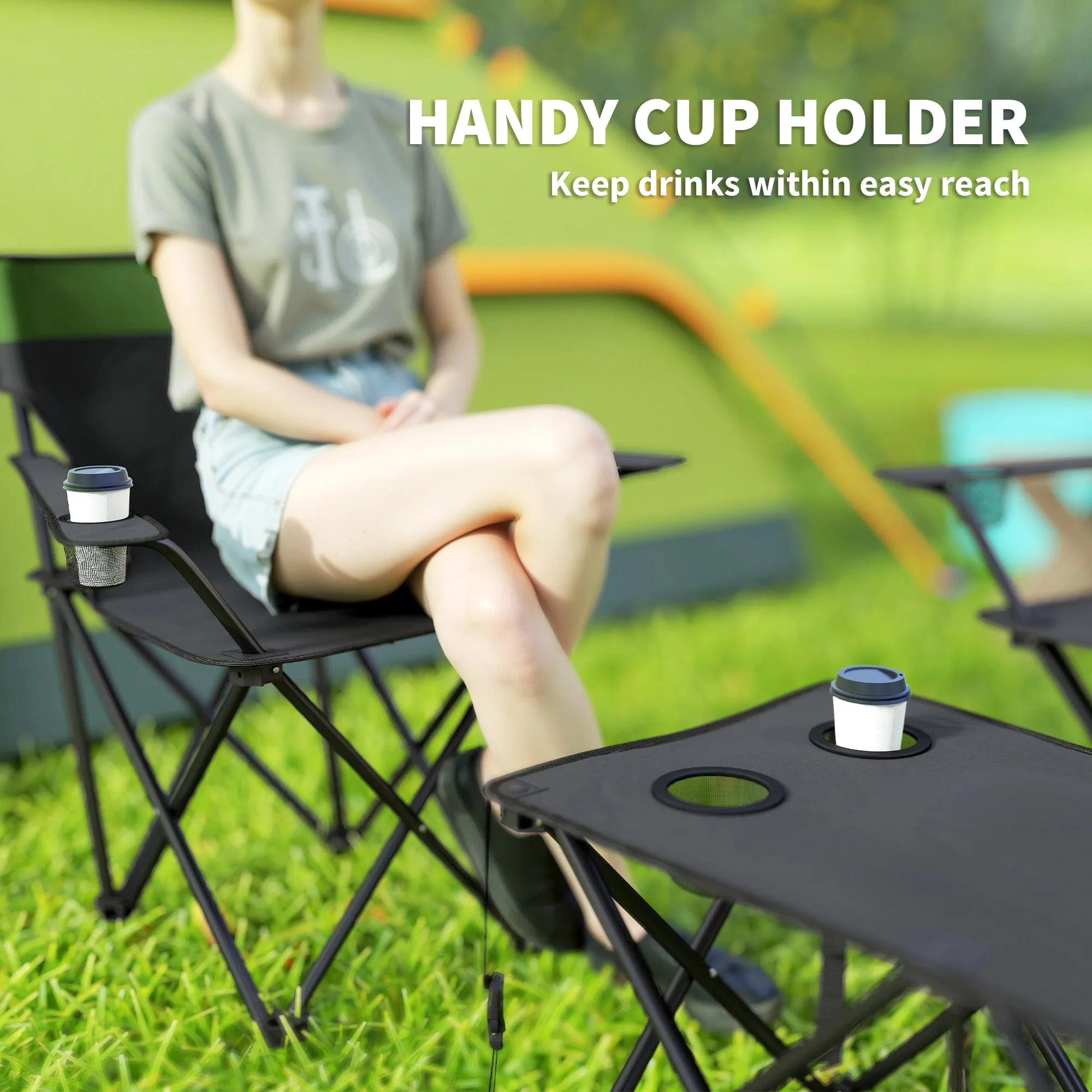 Four-Piece Portable Picnic Table Set - Green