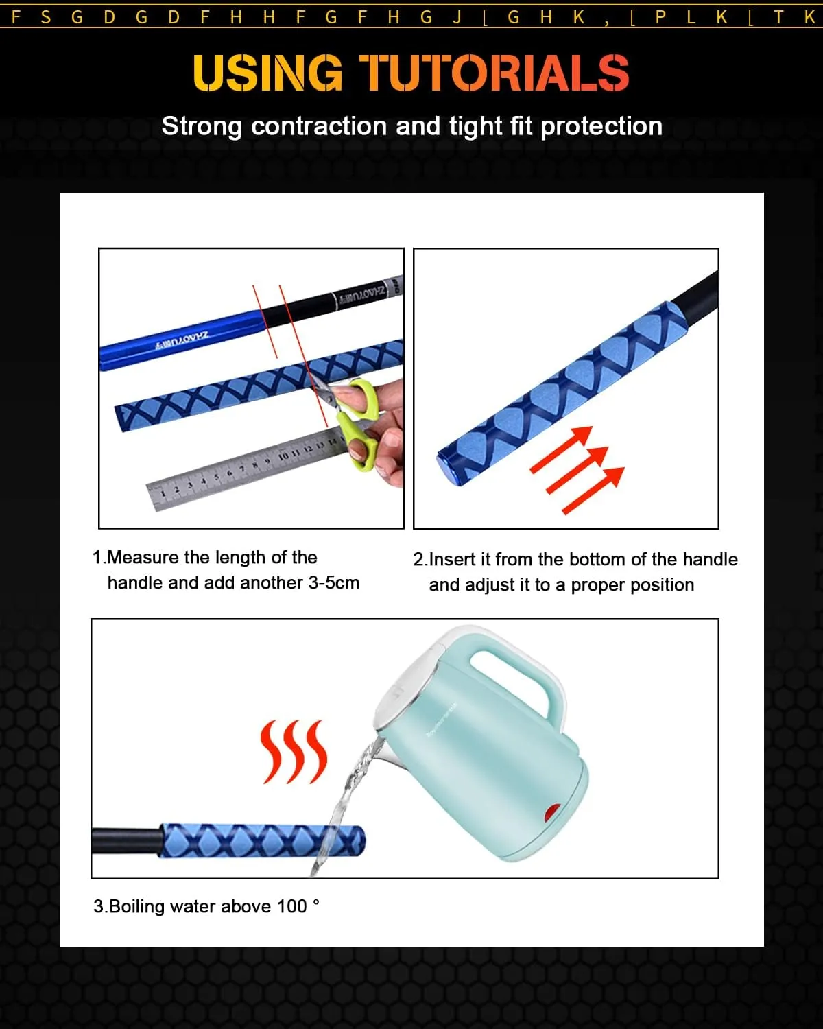 GLL Heat Shrink tubing, Long 3.2 ft, Big Size 15-50mm, Insulation Non-Slip Waterproof