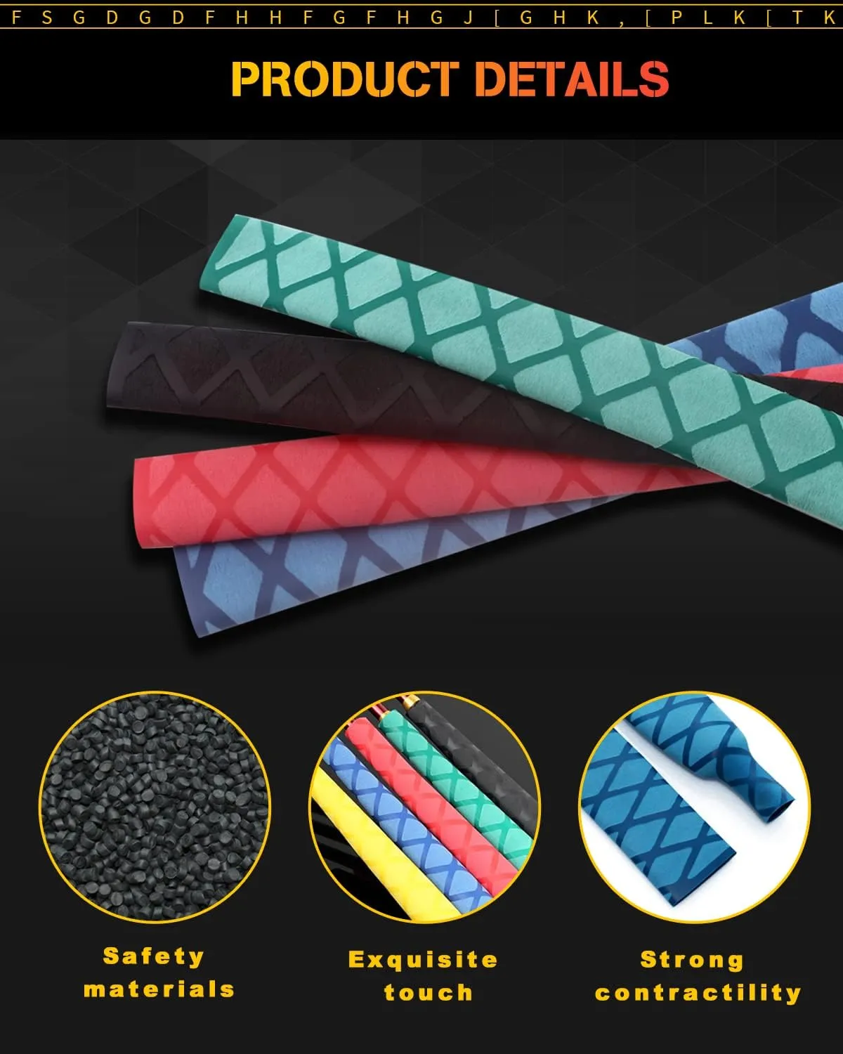 GLL Heat Shrink tubing, Long 3.2 ft, Big Size 15-50mm, Insulation Non-Slip Waterproof
