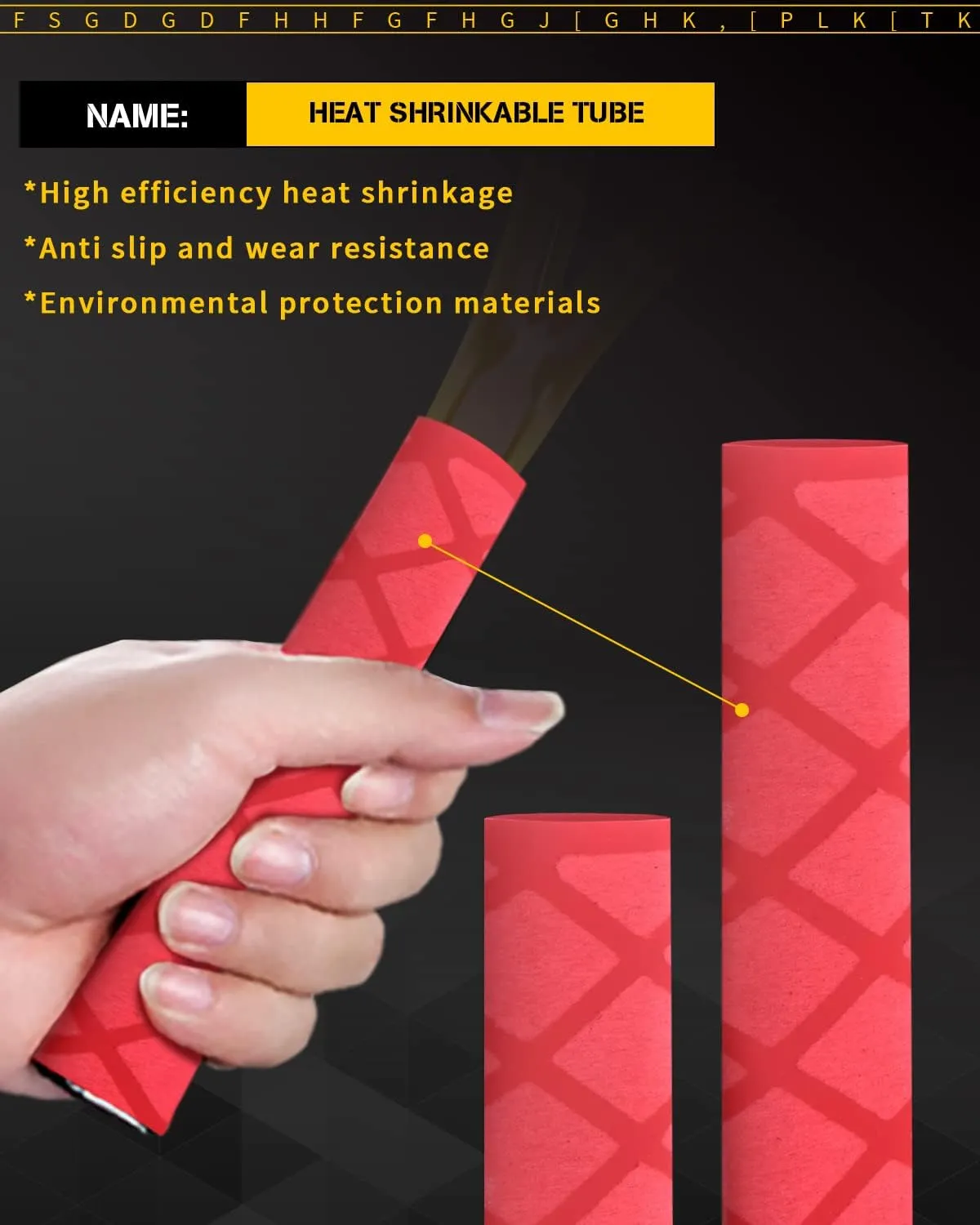 GLL Heat Shrink tubing, Long 3.2 ft, Big Size 15-50mm, Insulation Non-Slip Waterproof