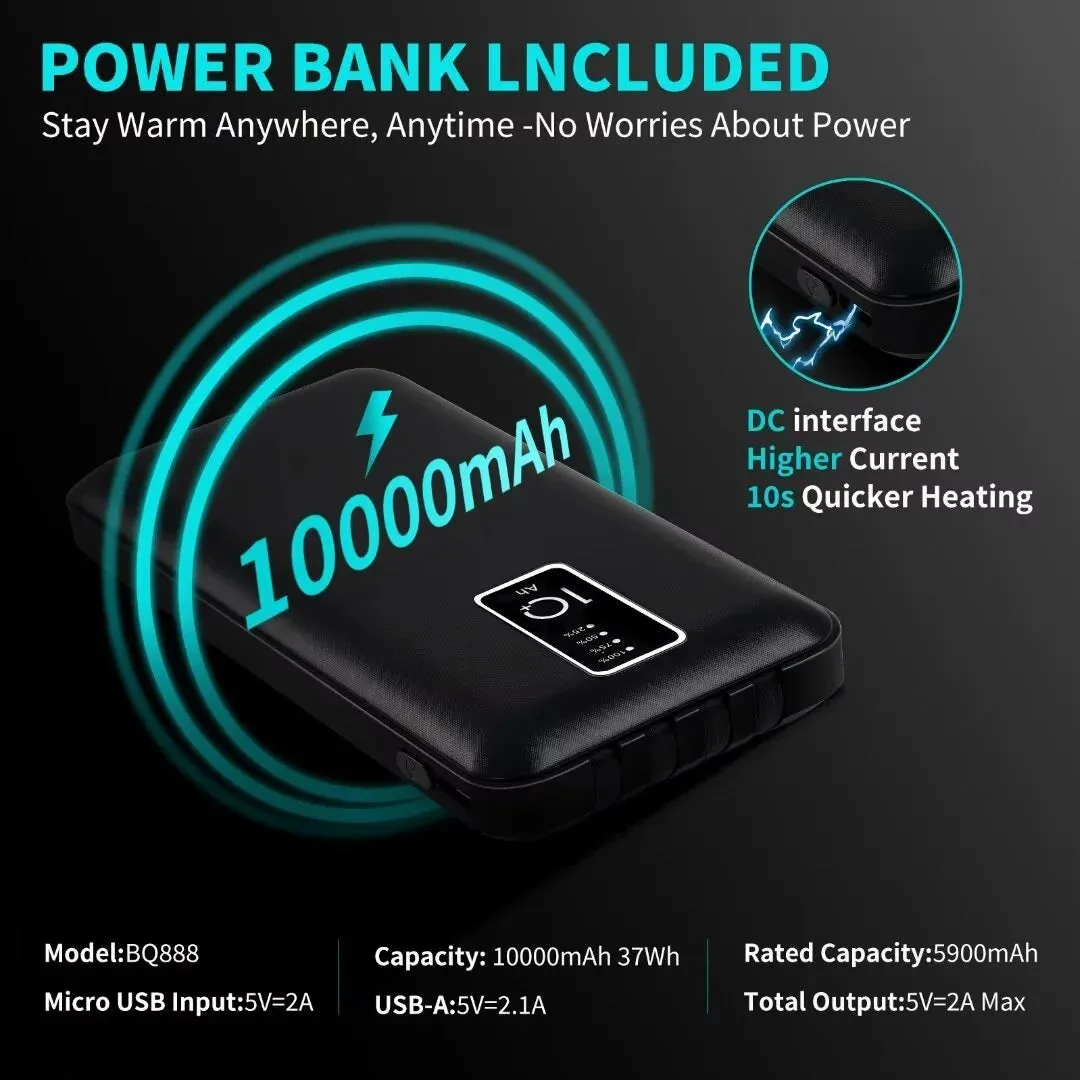 Heated Camping Chair W/Lumbar Support- 10000Mah Power Bank Included, Adults Padded Portable Camping Chair Outdoor Heated Chair, Carry Bag,Teal