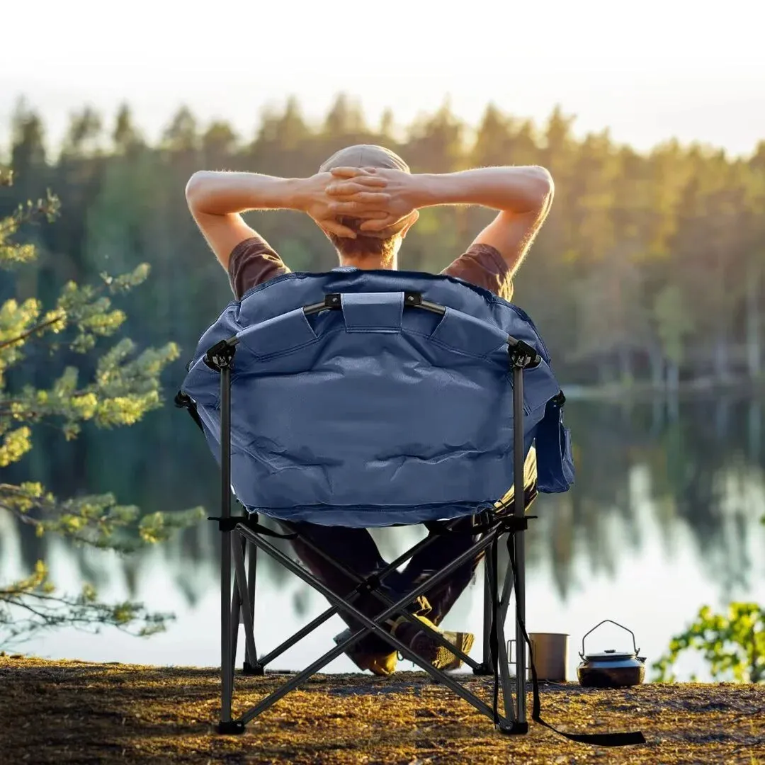 Heated Camping Chair W/Lumbar Support- 10000Mah Power Bank Included, Adults Padded Portable Camping Chair Outdoor Heated Chair, Carry Bag,Teal