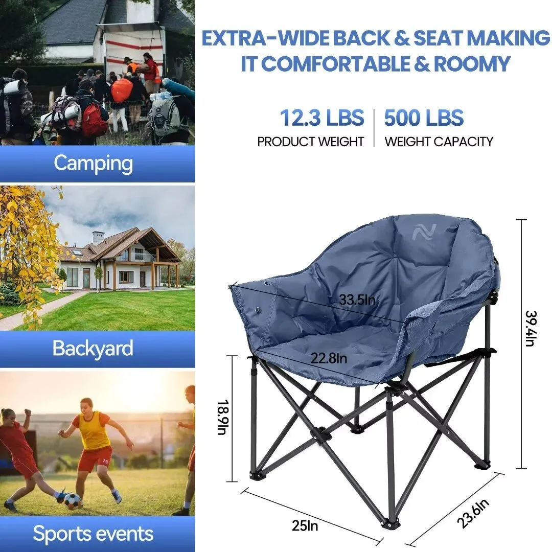 Heated Camping Chair W/Lumbar Support- 10000Mah Power Bank Included, Adults Padded Portable Camping Chair Outdoor Heated Chair, Carry Bag,Teal