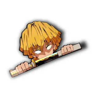 Holographic Demon Slayer Zenitsu Peeker Sticker