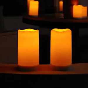 Homemory Solar Candles Outdoor Waterproof, Sensor Only, Dusk to Dawn, Solar Powered Flameless Candles for Outdoor, Lanterns, 3.25"x6", Set of 2