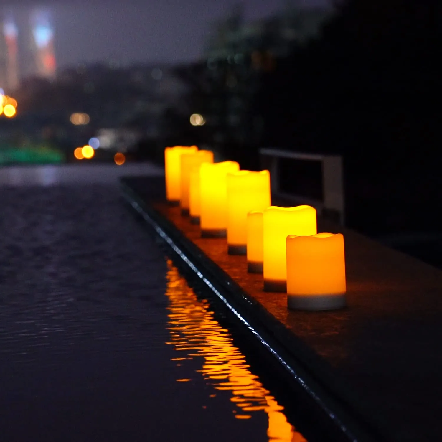 Homemory Solar Candles Outdoor Waterproof, Sensor Only, Dusk to Dawn, Solar Powered Flameless Candles for Outdoor, Lanterns, 3.25"x6", Set of 2