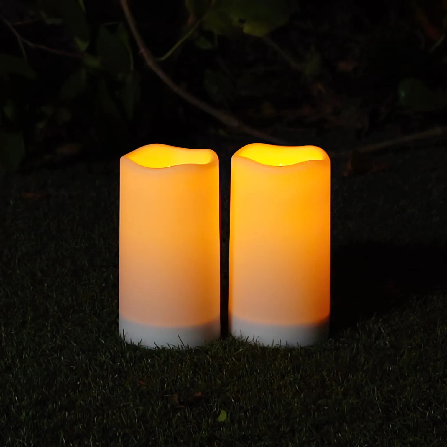 Homemory Solar Candles Outdoor Waterproof, Sensor Only, Dusk to Dawn, Solar Powered Flameless Candles for Outdoor, Lanterns, 3.25"x6", Set of 2