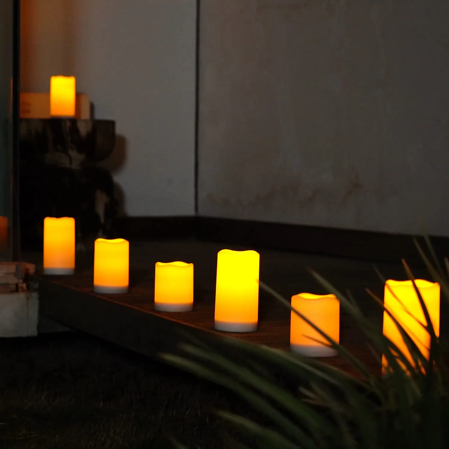Homemory Solar Candles Outdoor Waterproof, Sensor Only, Dusk to Dawn, Solar Powered Flameless Candles for Outdoor, Lanterns, 3.25"x6", Set of 2