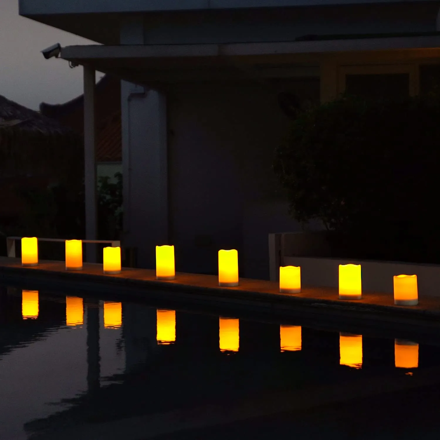 Homemory Solar Candles Outdoor Waterproof, Sensor Only, Dusk to Dawn, Solar Powered Flameless Candles for Outdoor, Lanterns, 3.25"x6", Set of 2