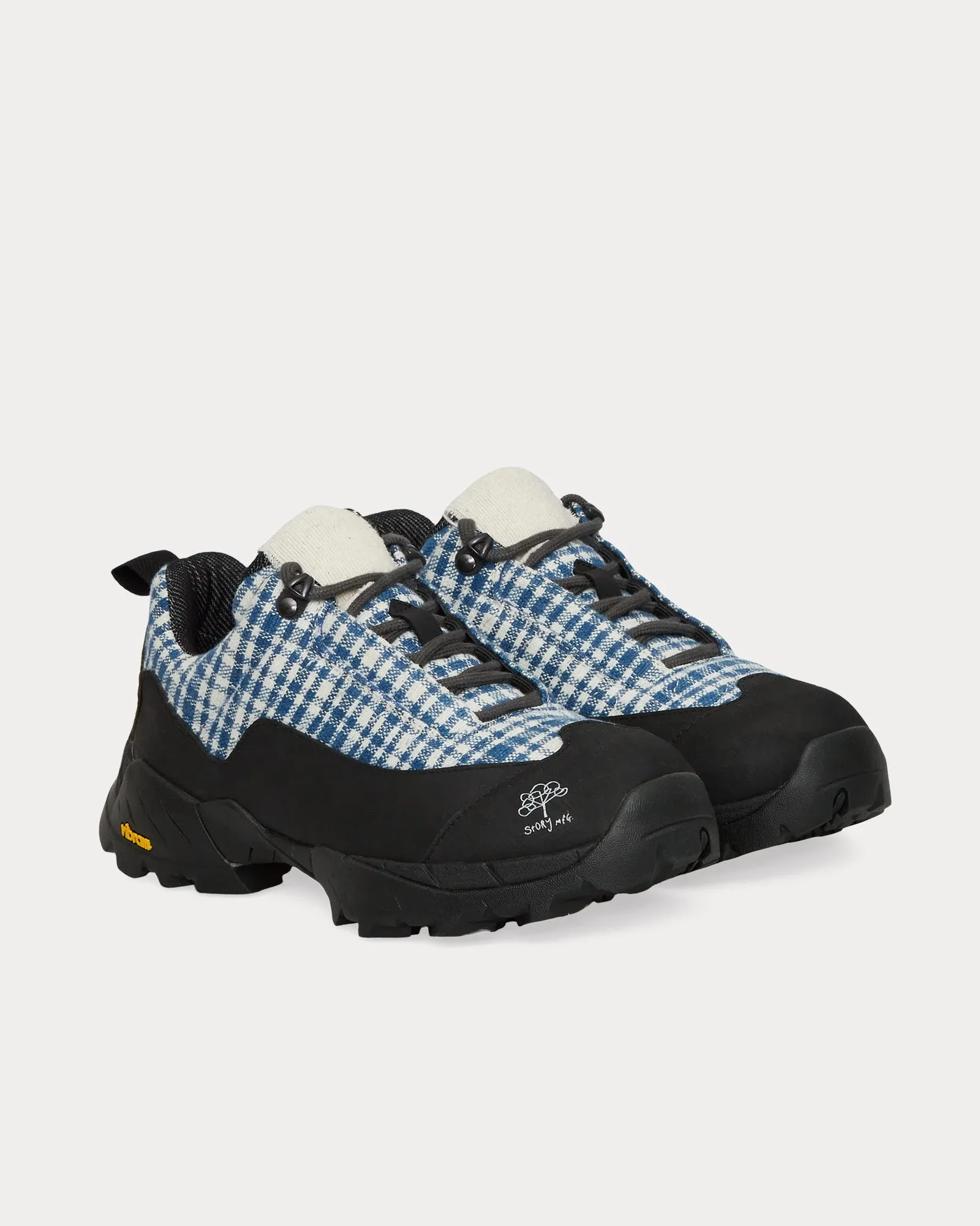 Katharina Off White / Blue Hiking Boots