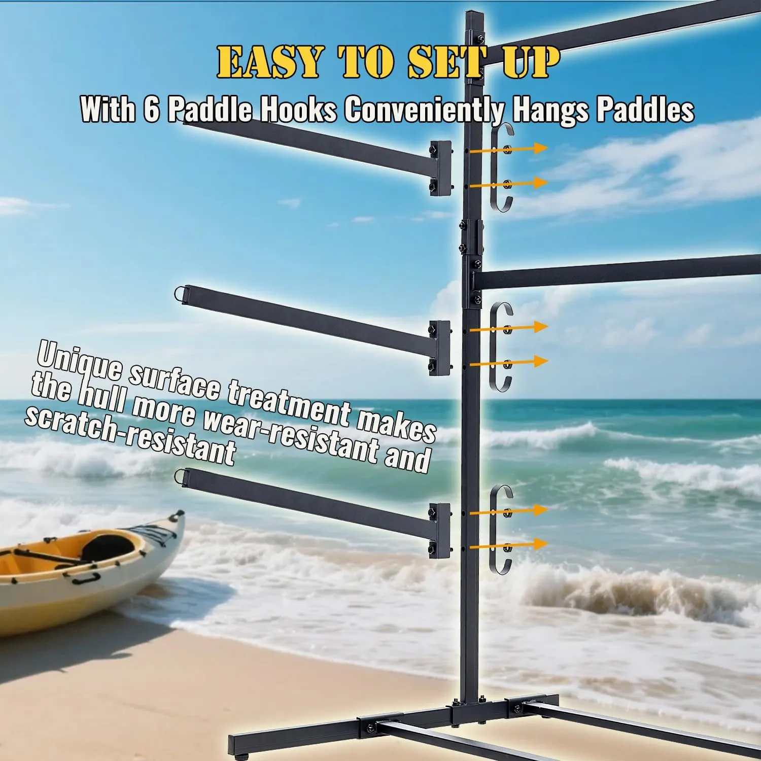Kayak Storage Rack, Heavy Duty Kayak Racks for Garage and Outdoor Storage, Storage Rack for Kayak, Canoe, Surfboard & Paddleboard.