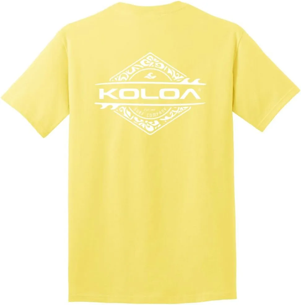 Koloa Surf Diamond Thruster Surfboards Logo Cotton T-Shirts in Reg, Big and Tall