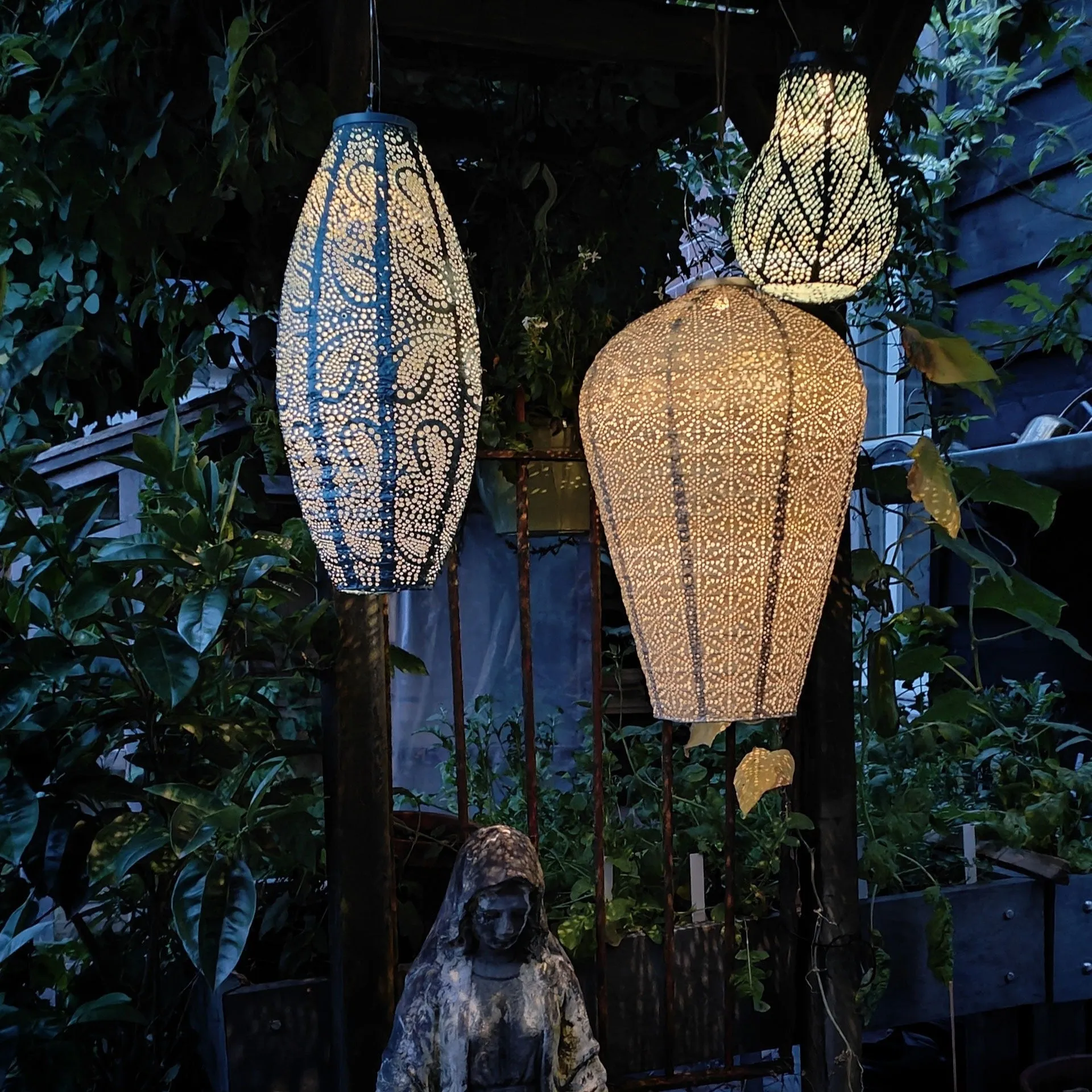 Lantern Long Oval 20cm - Copper Paisley