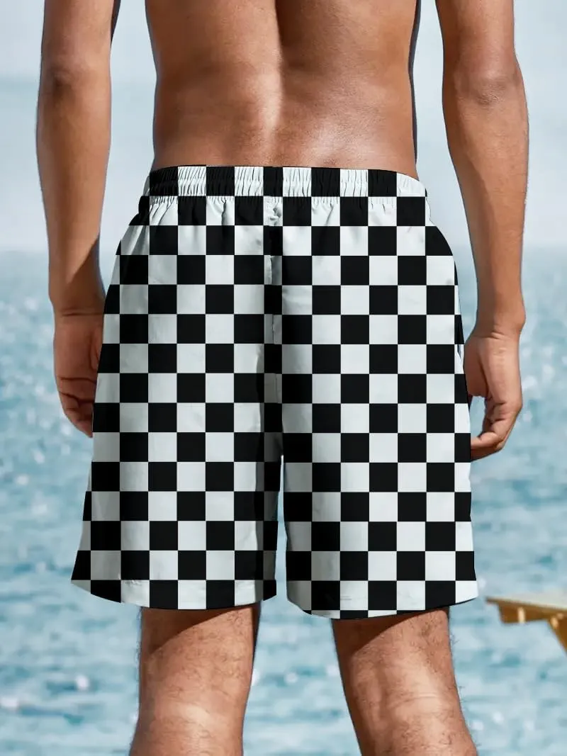 Men's Beach Shorts with Elastic Waistband Vacation & Summer Outdoor Activities